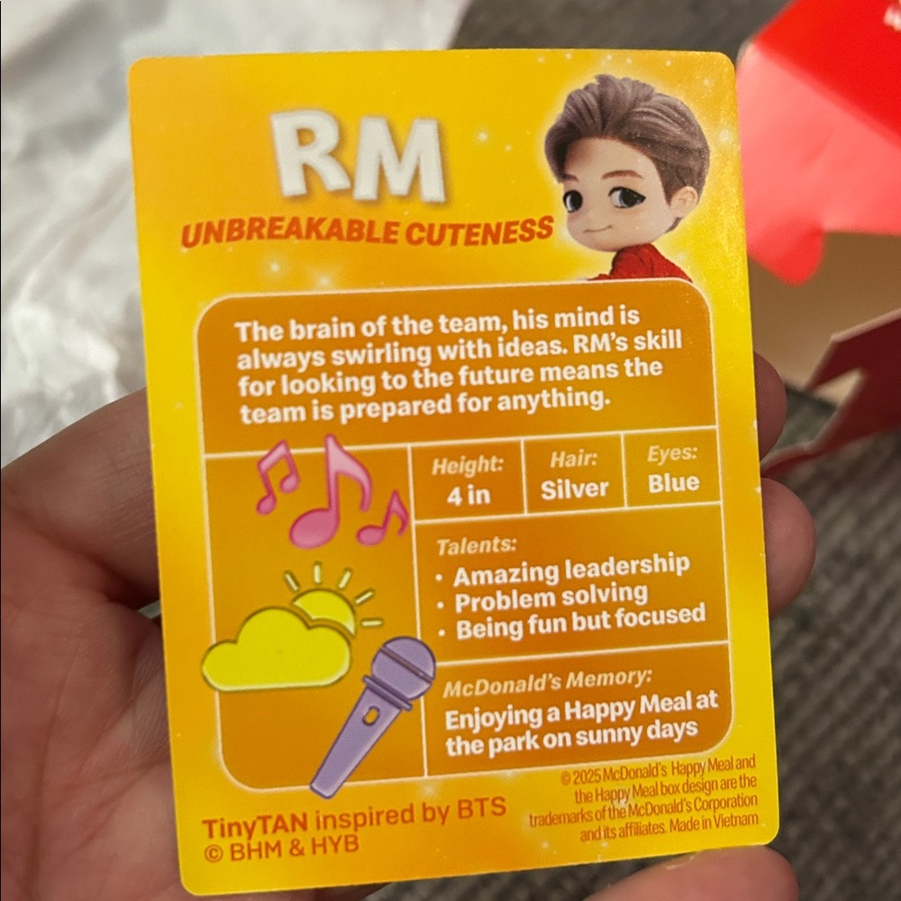 🟣 5/$15 McDonald’s tiny Tan figurine RM K pop NEW encore edition BTS - Picture 7 of 8
